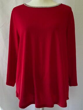 Love Scarlett Cherry Red Rhinstone Top